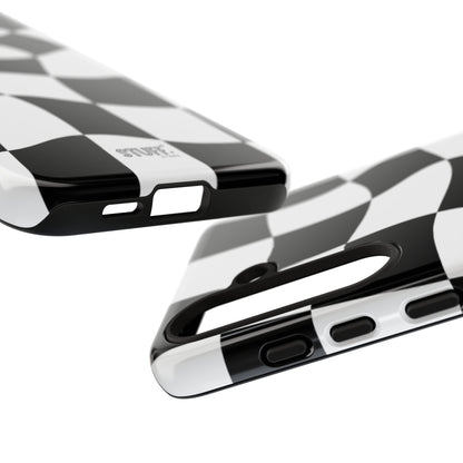 Checkers Case | Coque résistante double protection et Design en Damier déformé
