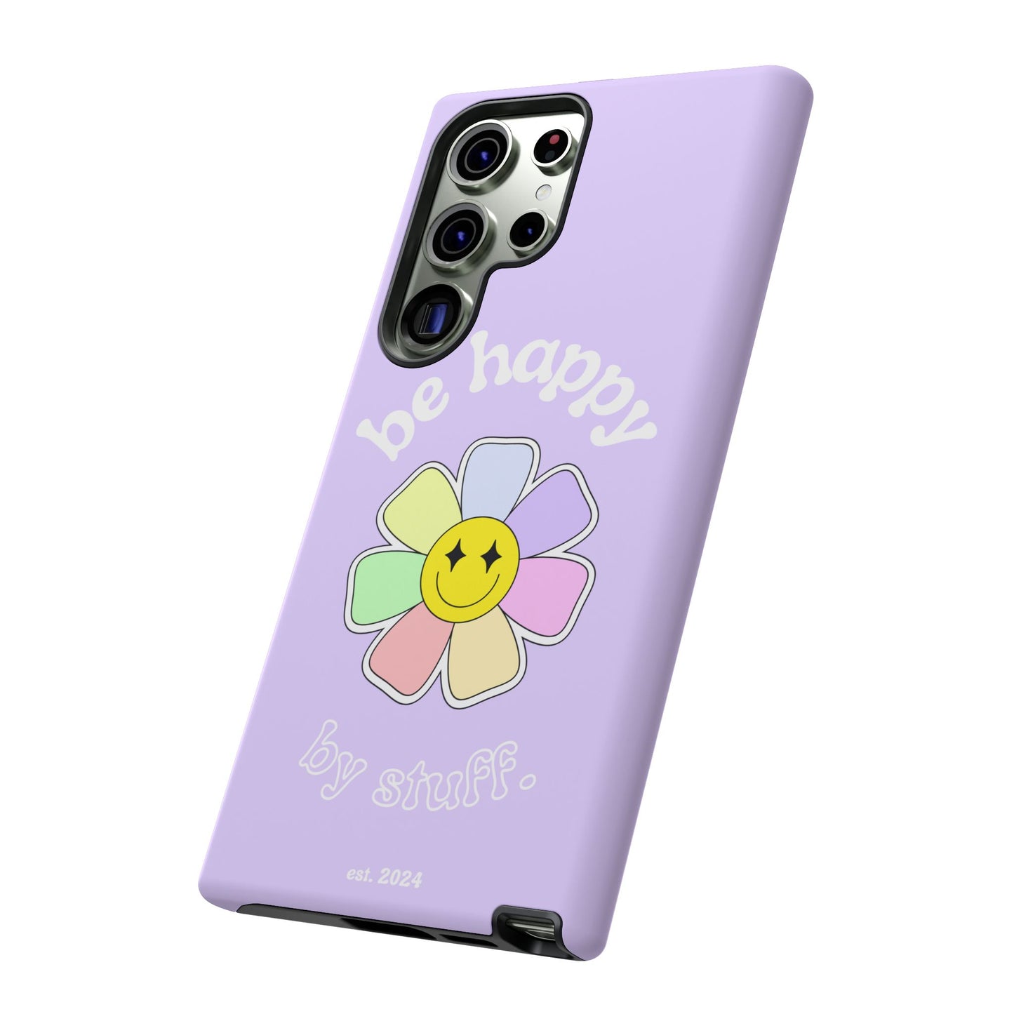 Be Happy Case | Coque résistante double protection avec Design Fleur Colorée