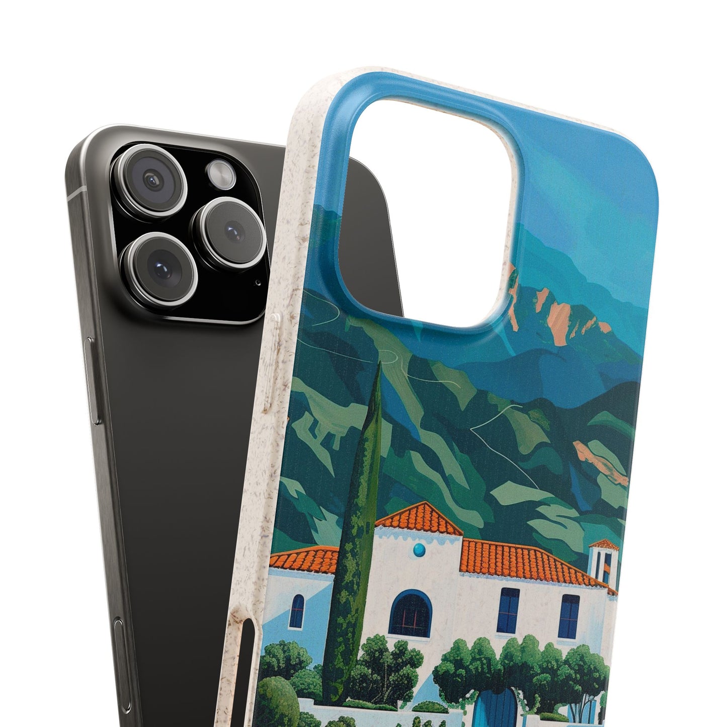 Summer Villa Case | Eco-Friendly Bamboo and Bioplastic Case with Summer Design - Available with Gift Packaging