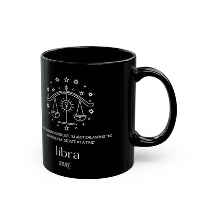 Balance | Mug noir en céramique avec signe astrologique et phrase drôle – 330ml / 440ml