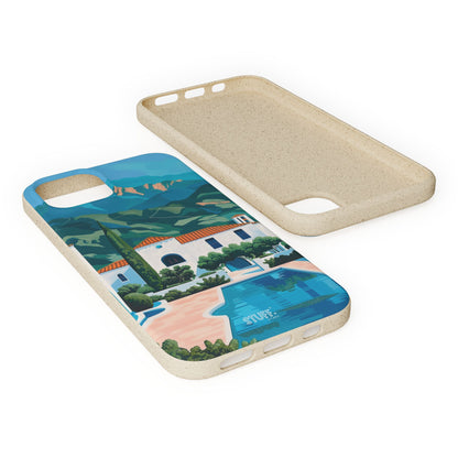 Summer Villa Case | Eco-Friendly Bamboo and Bioplastic Case with Summer Design - Available with Gift Packaging