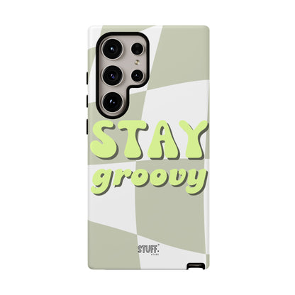 Groovy Case | Coque résistante double protection avec Design Rétro en Damier - Vert