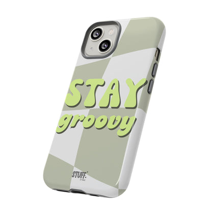 Groovy Case | Coque résistante double protection avec Design Rétro en Damier - Vert