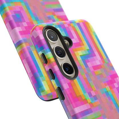 Pixel Case | Coque résistante double protection anti-choc - Motif pixels colorés