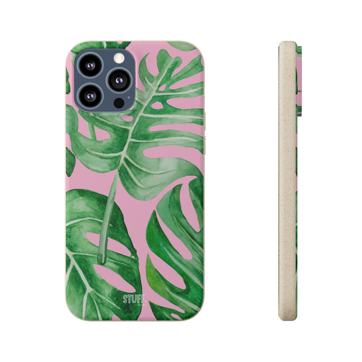 Monstera Case | Eco-Friendly Bamboo and Bioplastic Shell Monstera Leaves Pattern - Available with Gift Packaging
