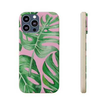 Monstera Case | Eco-Friendly Bamboo and Bioplastic Shell Monstera Leaves Pattern - Available with Gift Packaging