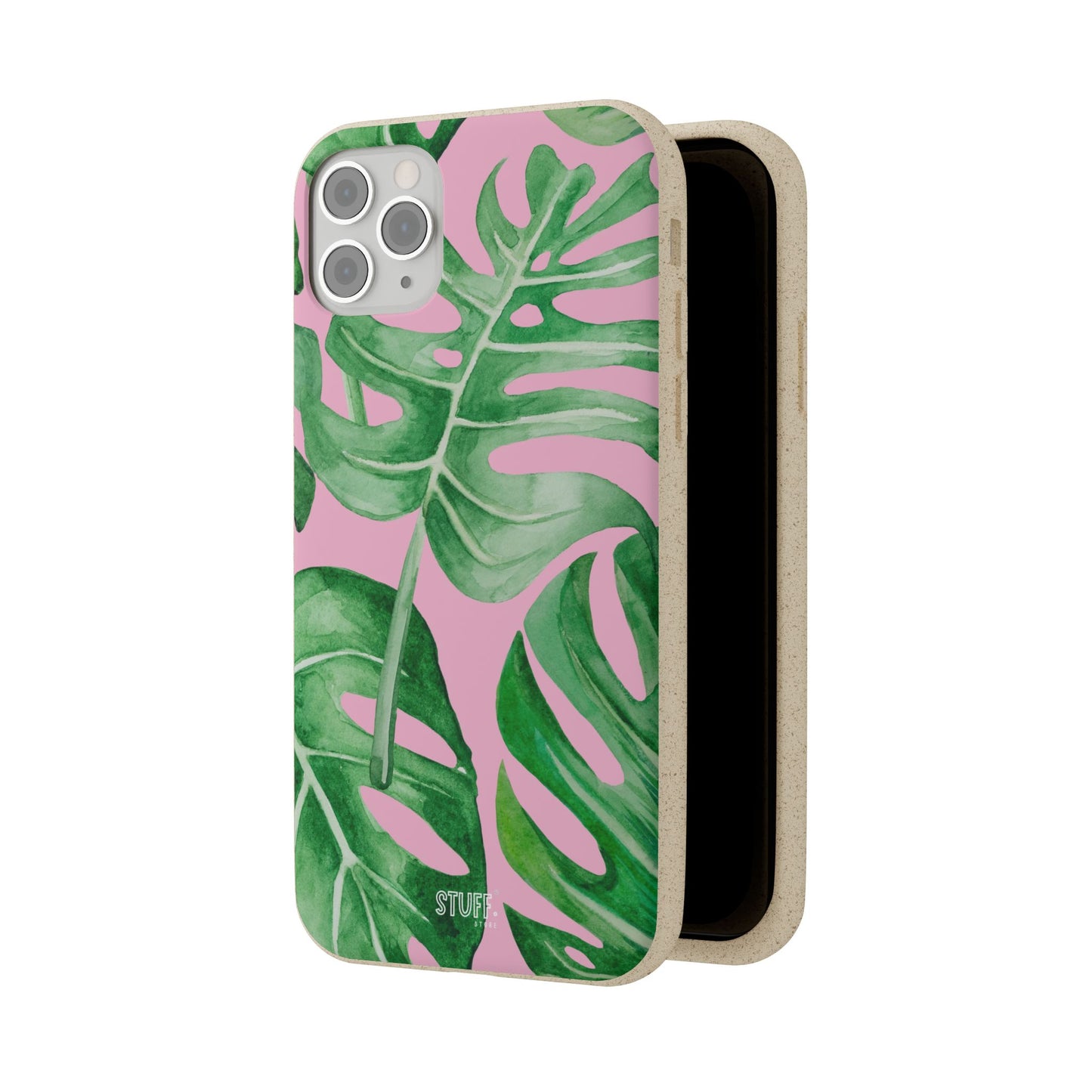 Monstera Case | Eco-Friendly Bamboo and Bioplastic Shell Monstera Leaves Pattern - Available with Gift Packaging