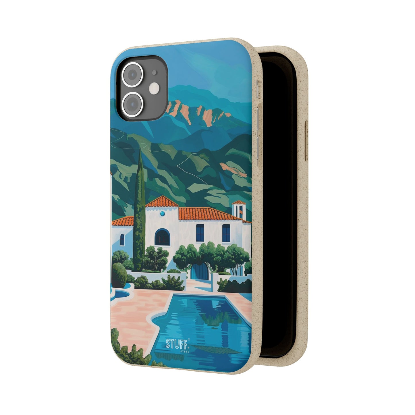 Summer Villa Case | Eco-Friendly Bamboo and Bioplastic Case with Summer Design - Available with Gift Packaging