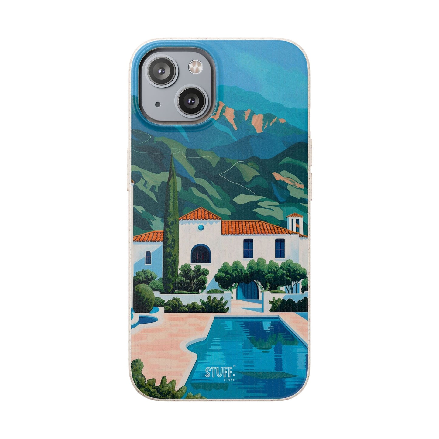 Summer Villa Case | Eco-Friendly Bamboo and Bioplastic Case with Summer Design - Available with Gift Packaging