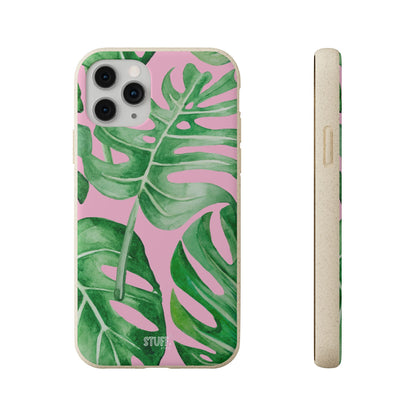 Monstera Case | Eco-Friendly Bamboo and Bioplastic Shell Monstera Leaves Pattern - Available with Gift Packaging