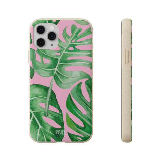 Monstera Case | Coque Eco-Friendly en Bambou et Bioplastique Motif Feuilles Monstera - Disponible avec Emballage Cadeau