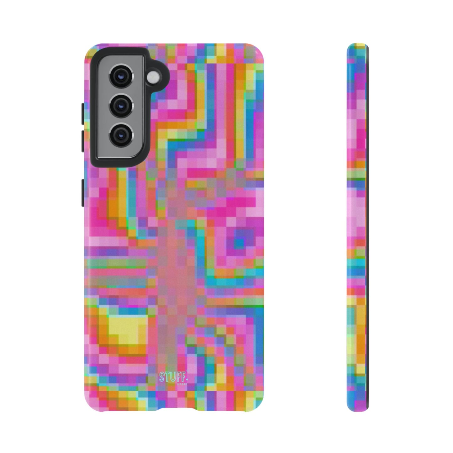 Pixel Case | Coque résistante double protection anti-choc - Motif pixels colorés