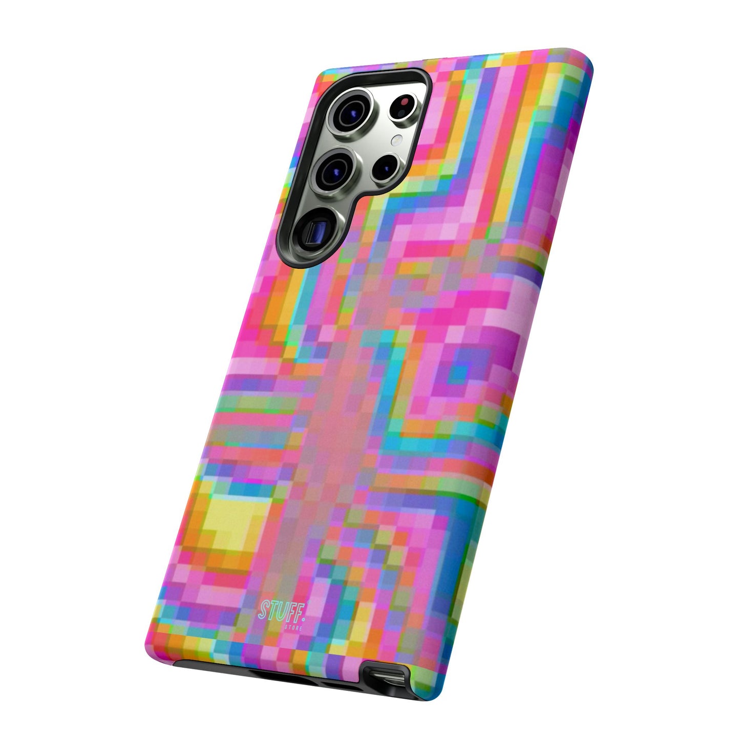 Pixel Case | Coque résistante double protection anti-choc - Motif pixels colorés