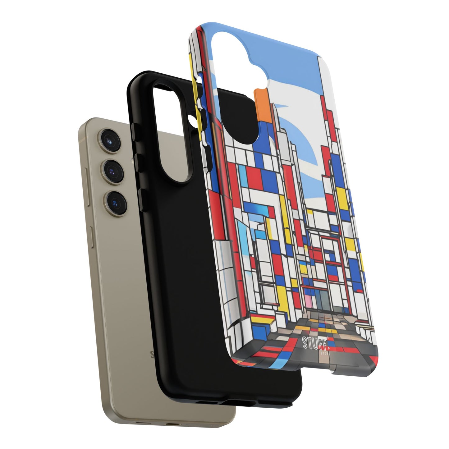 Square City | Coque résistante double protection - inspiration Mondrian