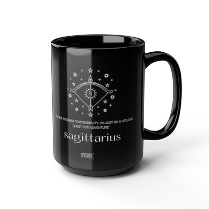 Sagittaire | Mug noir en céramique avec signe astrologique et phrase drôle – 330ml / 440ml