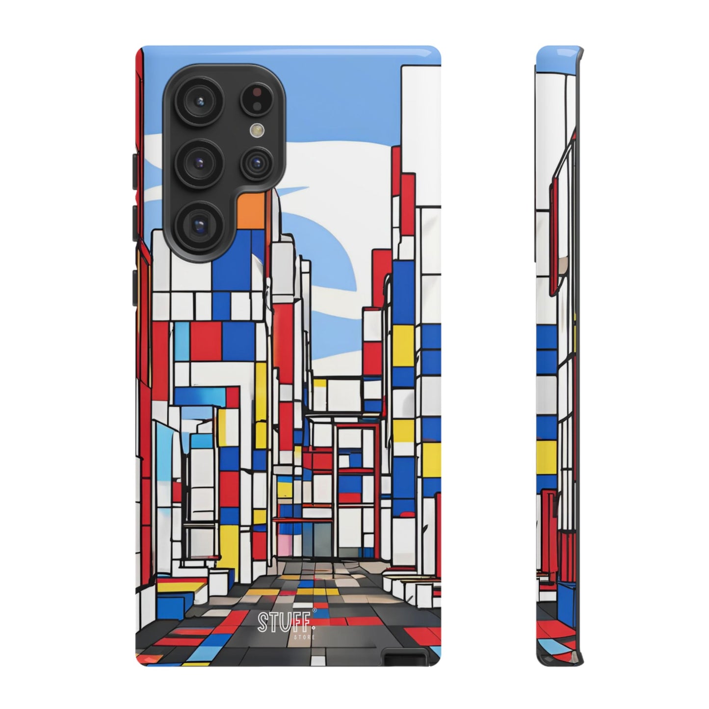 Square City | Coque résistante double protection - inspiration Mondrian