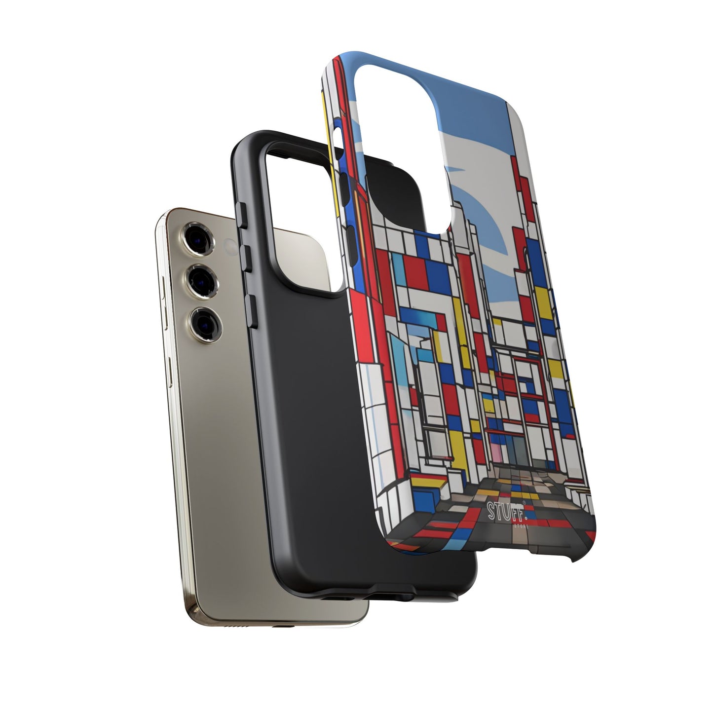 Square City | Coque résistante double protection - inspiration Mondrian