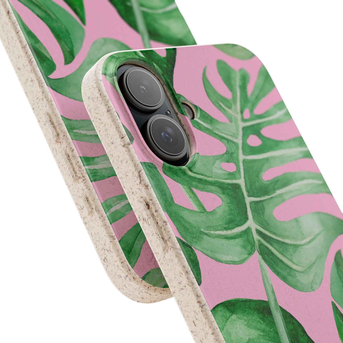 Monstera Case | Eco-Friendly Bamboo and Bioplastic Shell Monstera Leaves Pattern - Available with Gift Packaging