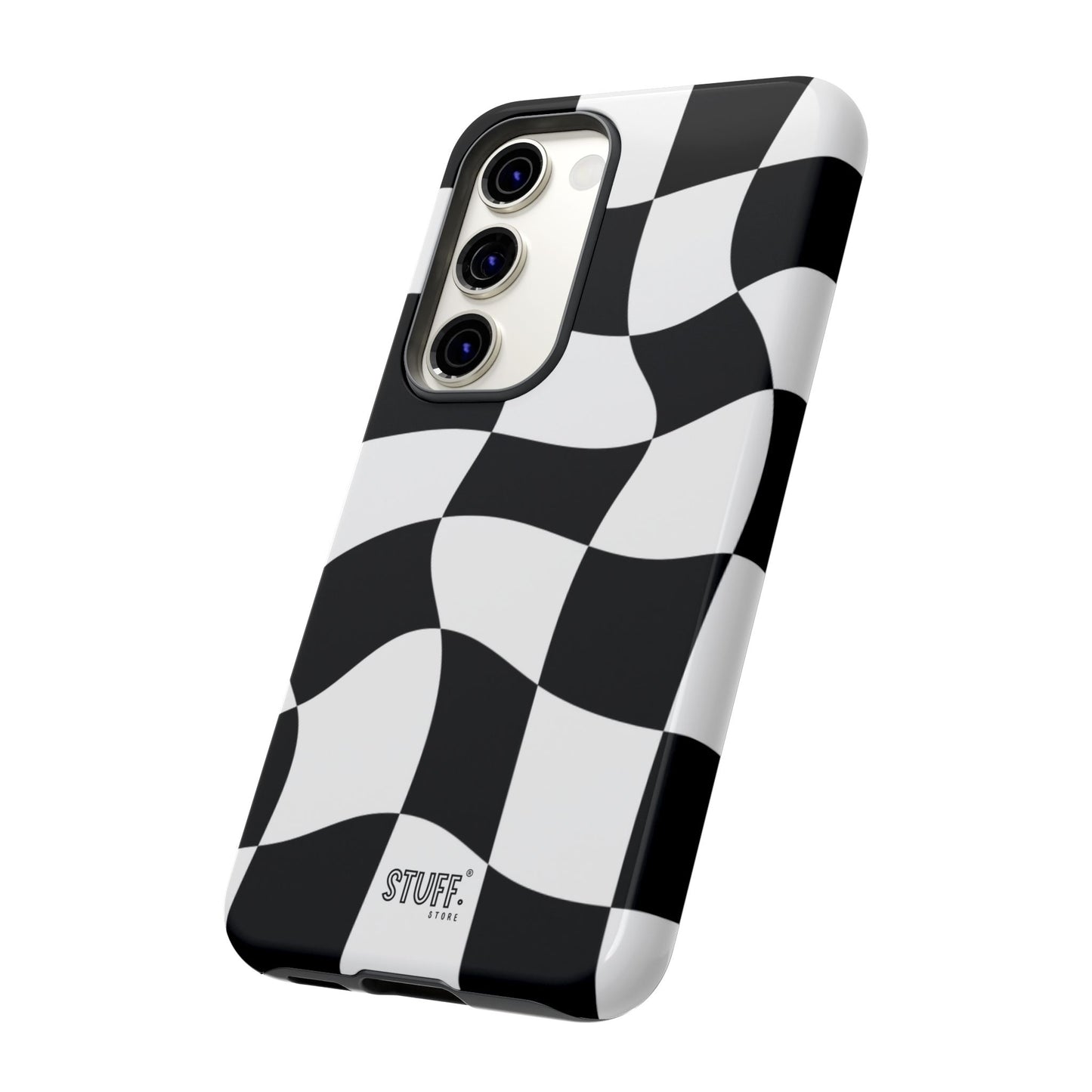 Checkers Case | Coque résistante double protection et Design en Damier déformé