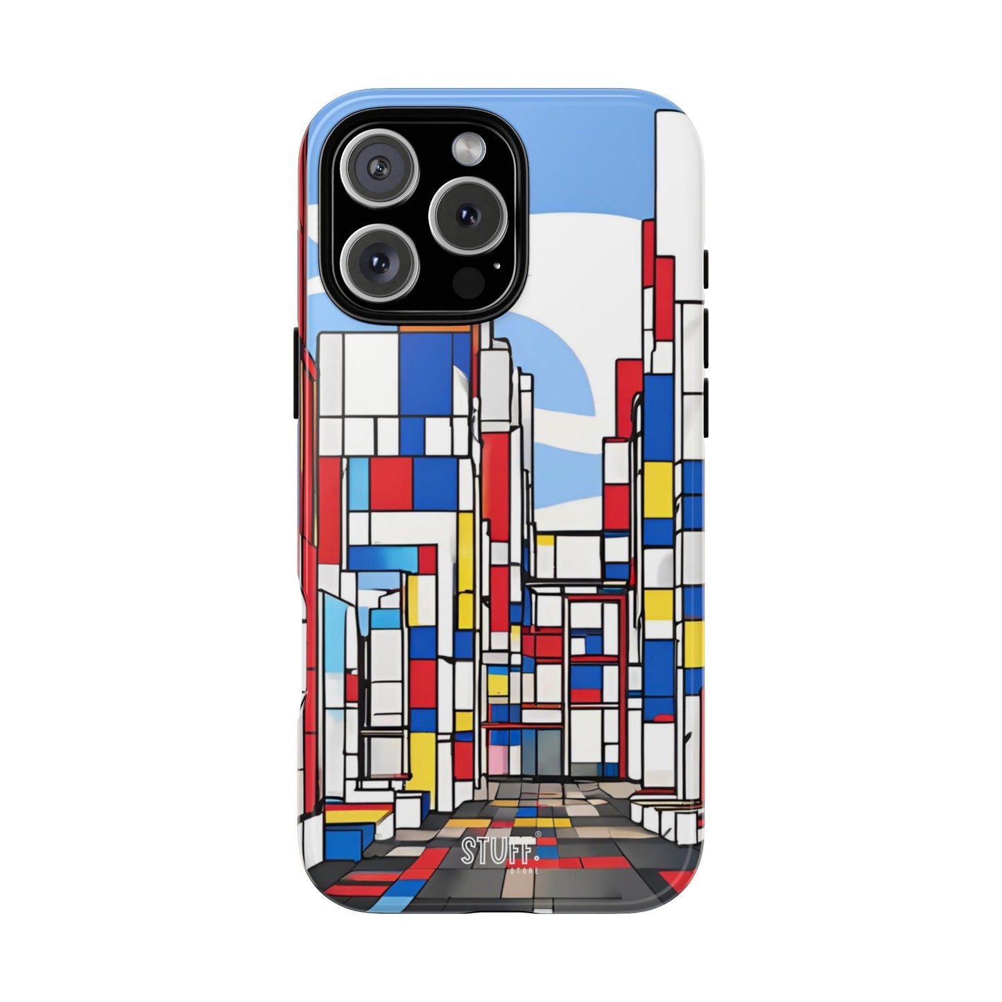 Square City | Coque résistante double protection - inspiration Mondrian