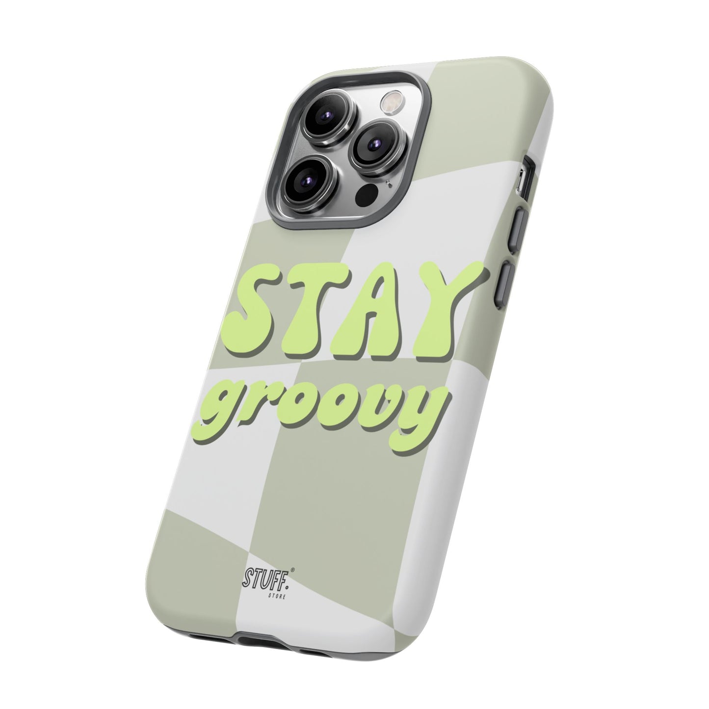 Groovy Case | Coque résistante double protection avec Design Rétro en Damier - Vert
