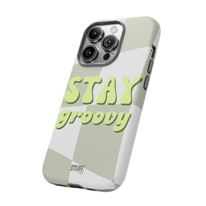 Groovy Case | Coque résistante double protection avec Design Rétro en Damier - Vert
