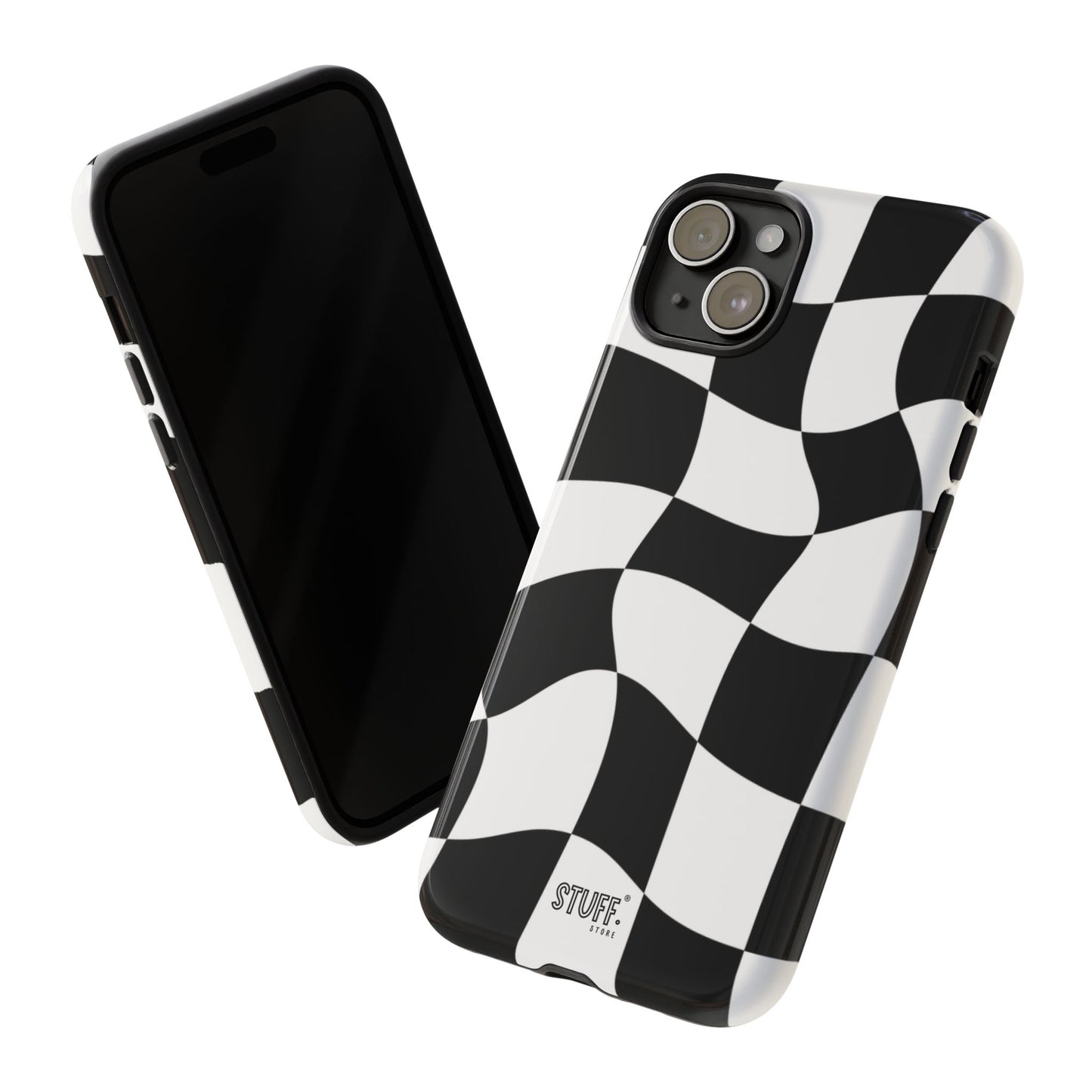 Checkers Case | Coque résistante double protection et Design en Damier déformé