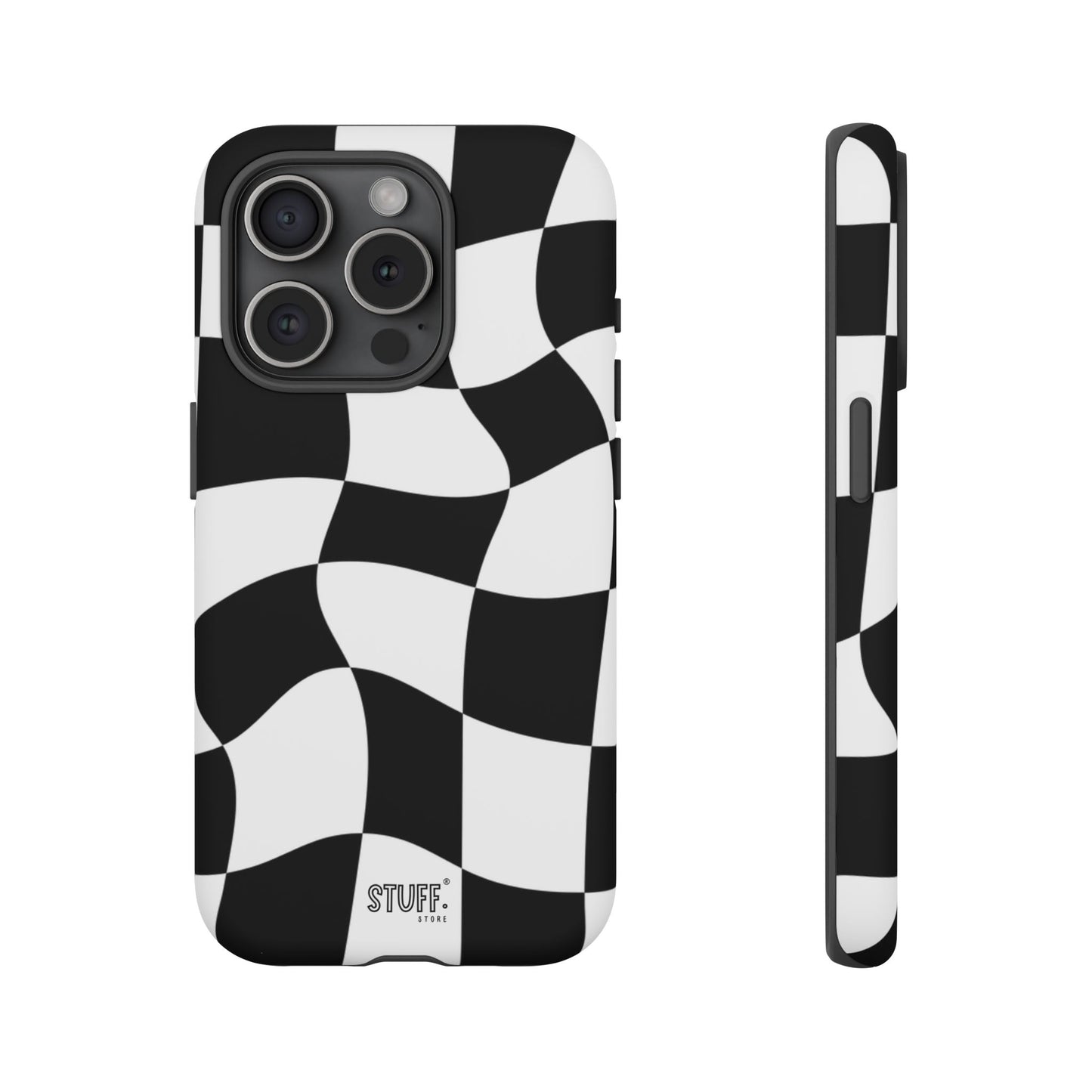 Checkers Case | Coque résistante double protection et Design en Damier déformé