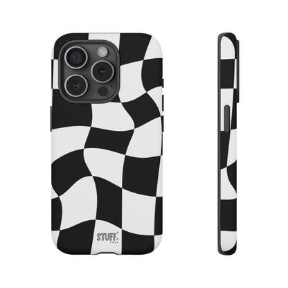 Checkers Case | Coque résistante double protection et Design en Damier déformé