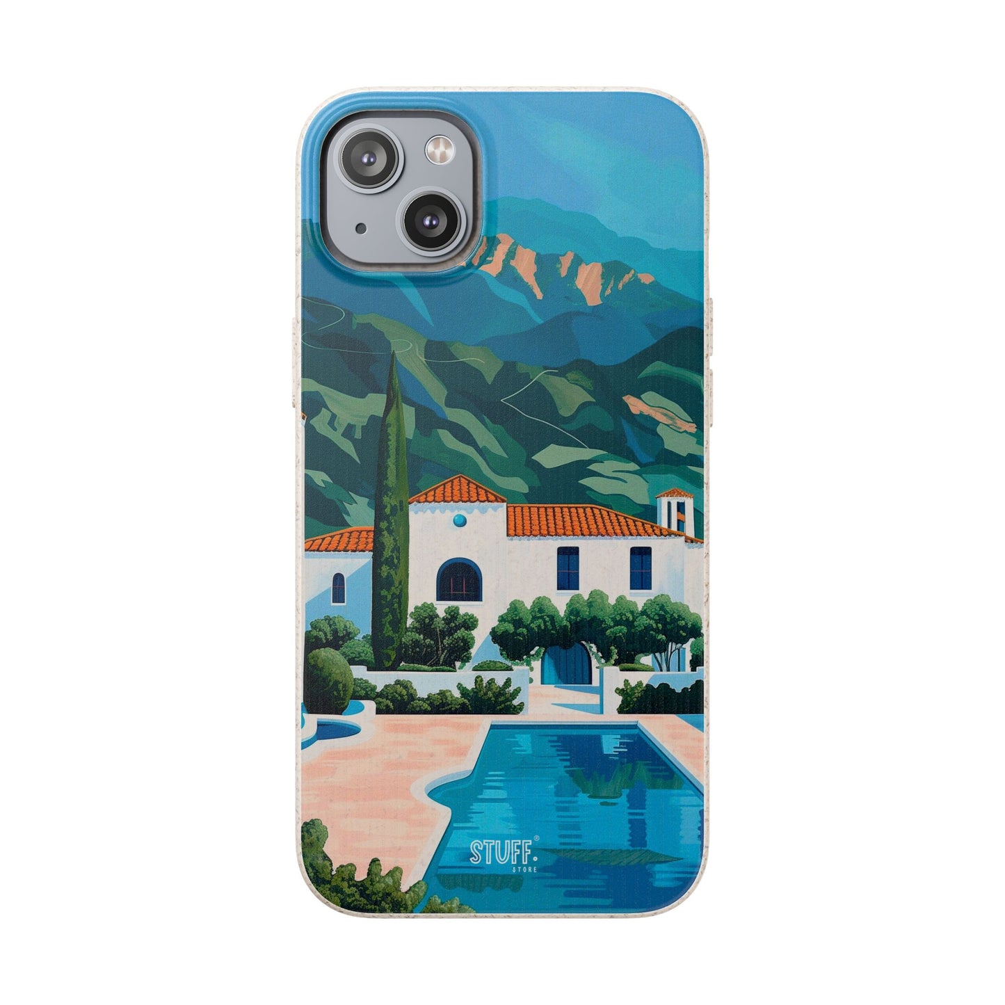 Summer Villa Case | Eco-Friendly Bamboo and Bioplastic Case with Summer Design - Available with Gift Packaging