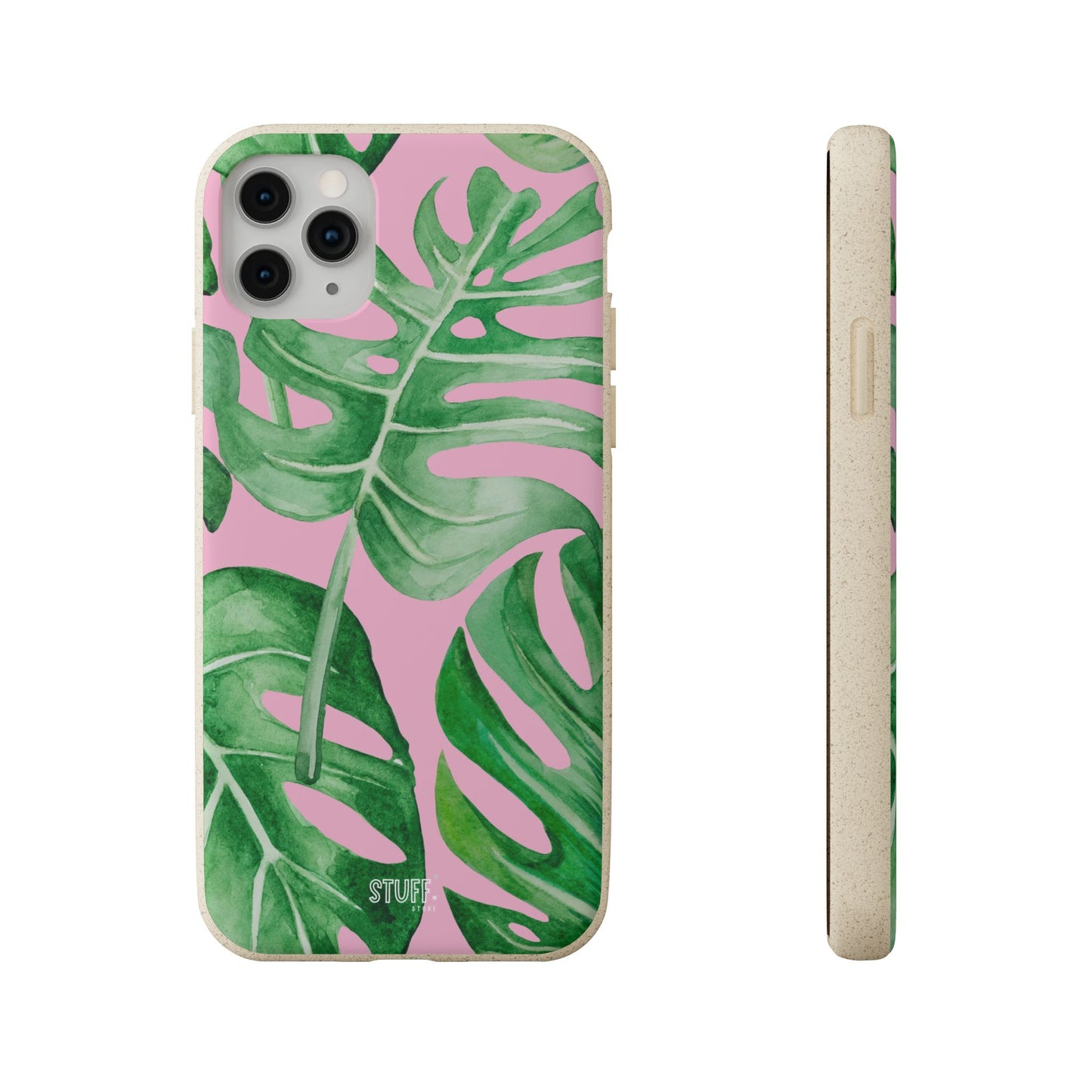 Monstera Case | Eco-Friendly Bamboo and Bioplastic Shell Monstera Leaves Pattern - Available with Gift Packaging