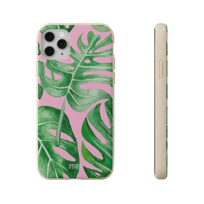 Monstera Case | Eco-Friendly Bamboo and Bioplastic Shell Monstera Leaves Pattern - Available with Gift Packaging