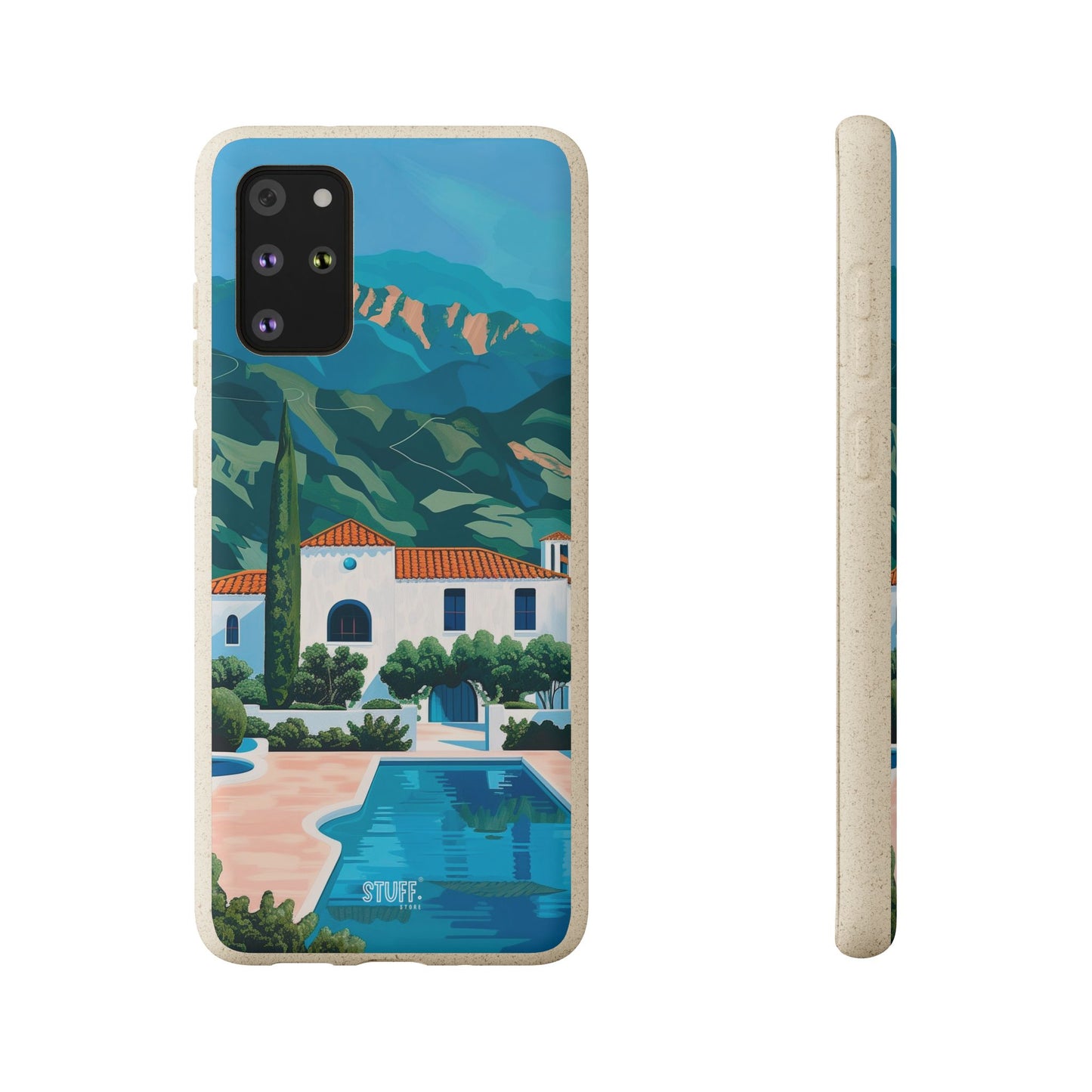 Summer Villa Case | Eco-Friendly Bamboo and Bioplastic Case with Summer Design - Available with Gift Packaging