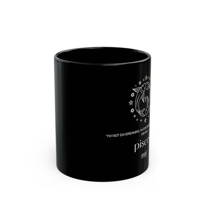 Poisson | Mug noir en céramique avec signe astrologique et phrase drôle – 330ml / 440ml