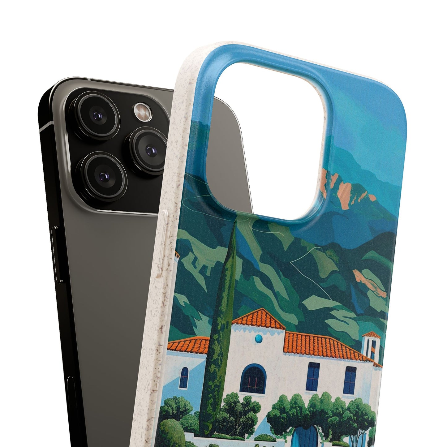 Summer Villa Case | Eco-Friendly Bamboo and Bioplastic Case with Summer Design - Available with Gift Packaging