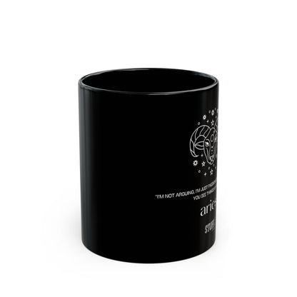 Bélier | Mug noir en céramique avec signe astrologique et phrase drôle – 330ml / 440ml