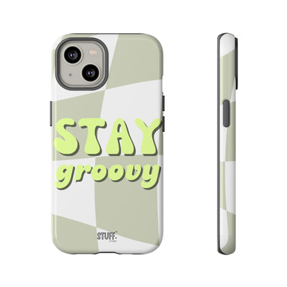 Groovy Case | Coque résistante double protection avec Design Rétro en Damier - Vert