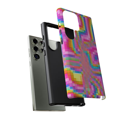 Pixel Case | Coque résistante double protection anti-choc - Motif pixels colorés
