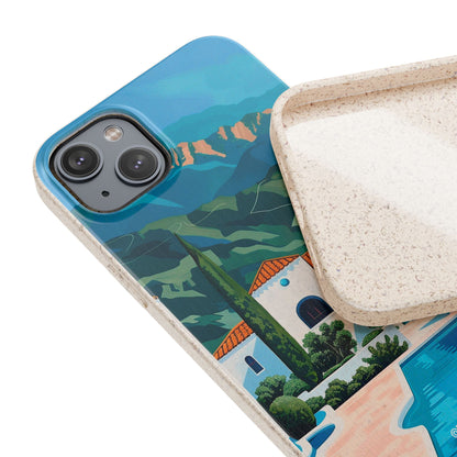 Summer Villa Case | Eco-Friendly Bamboo and Bioplastic Case with Summer Design - Available with Gift Packaging