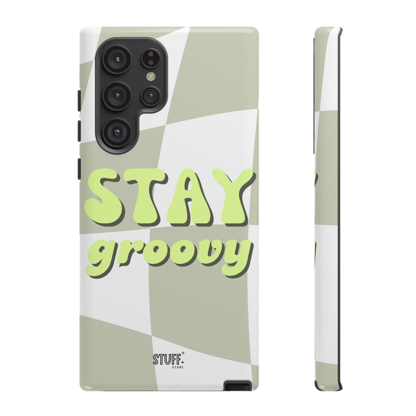 Groovy Case | Coque résistante double protection avec Design Rétro en Damier - Vert