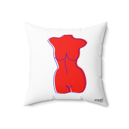 Coussin carré décoratif avec design de femme pulpeuse
