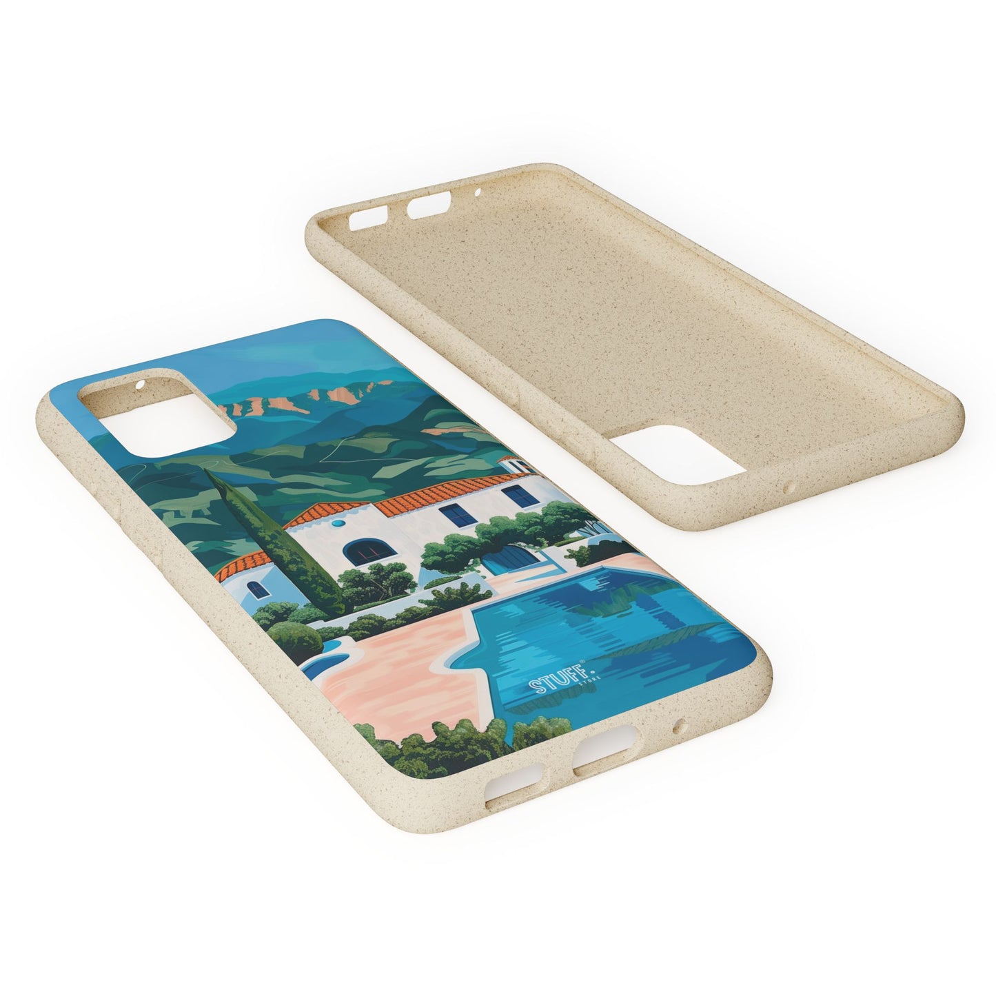 Summer Villa Case | Eco-Friendly Bamboo and Bioplastic Case with Summer Design - Available with Gift Packaging