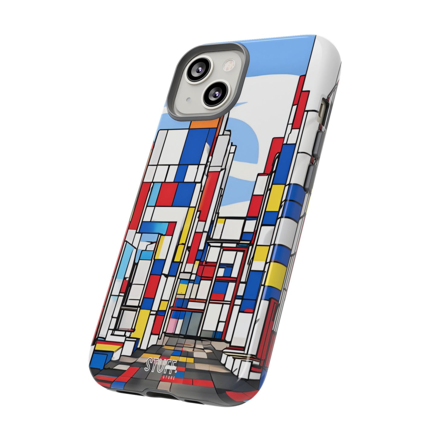 Square City | Coque résistante double protection - inspiration Mondrian