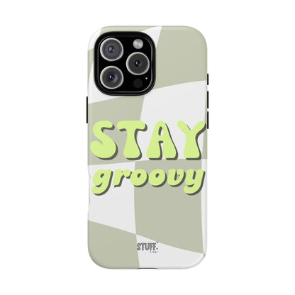 Groovy Case | Coque résistante double protection avec Design Rétro en Damier - Vert