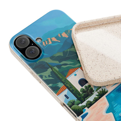 Summer Villa Case | Eco-Friendly Bamboo and Bioplastic Case with Summer Design - Available with Gift Packaging