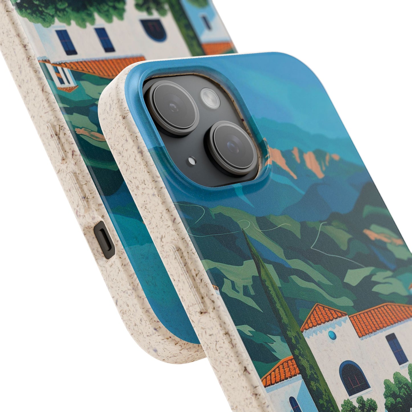 Summer Villa Case | Eco-Friendly Bamboo and Bioplastic Case with Summer Design - Available with Gift Packaging