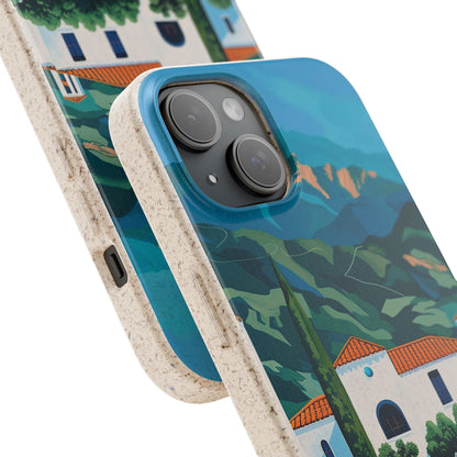 Summer Villa Case | Eco-Friendly Bamboo and Bioplastic Case with Summer Design - Available with Gift Packaging