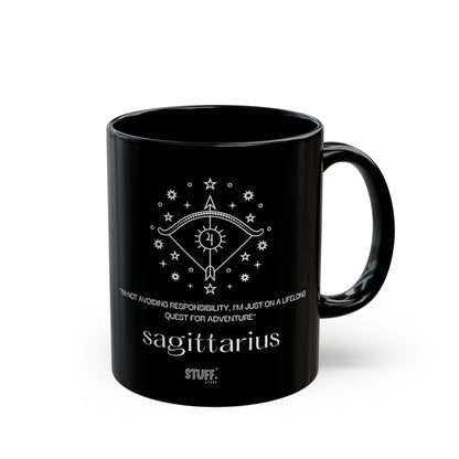 Sagittaire | Mug noir en céramique avec signe astrologique et phrase drôle – 330ml / 440ml