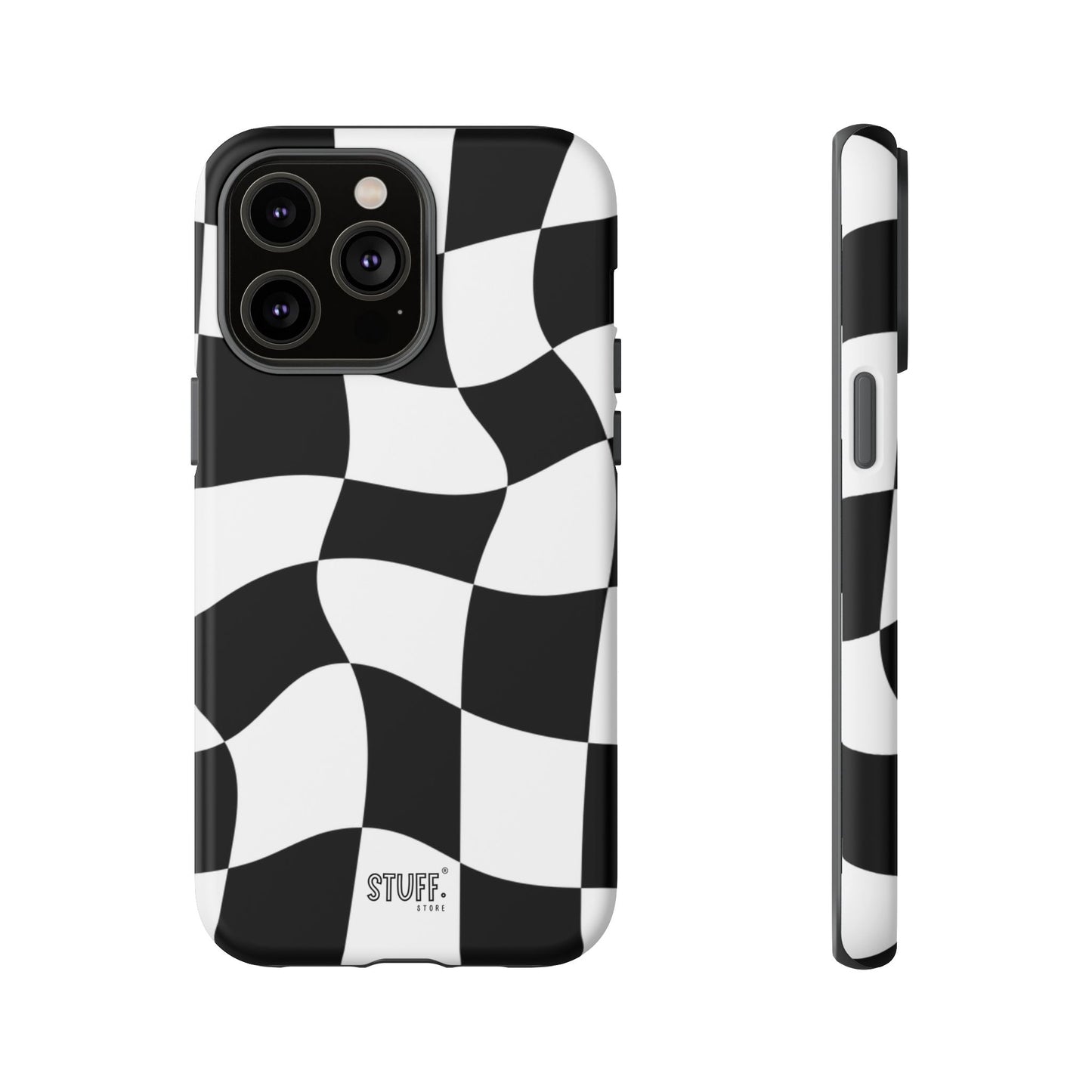 Checkers Case | Coque résistante double protection et Design en Damier déformé