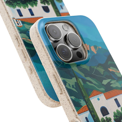 Summer Villa Case | Eco-Friendly Bamboo and Bioplastic Case with Summer Design - Available with Gift Packaging